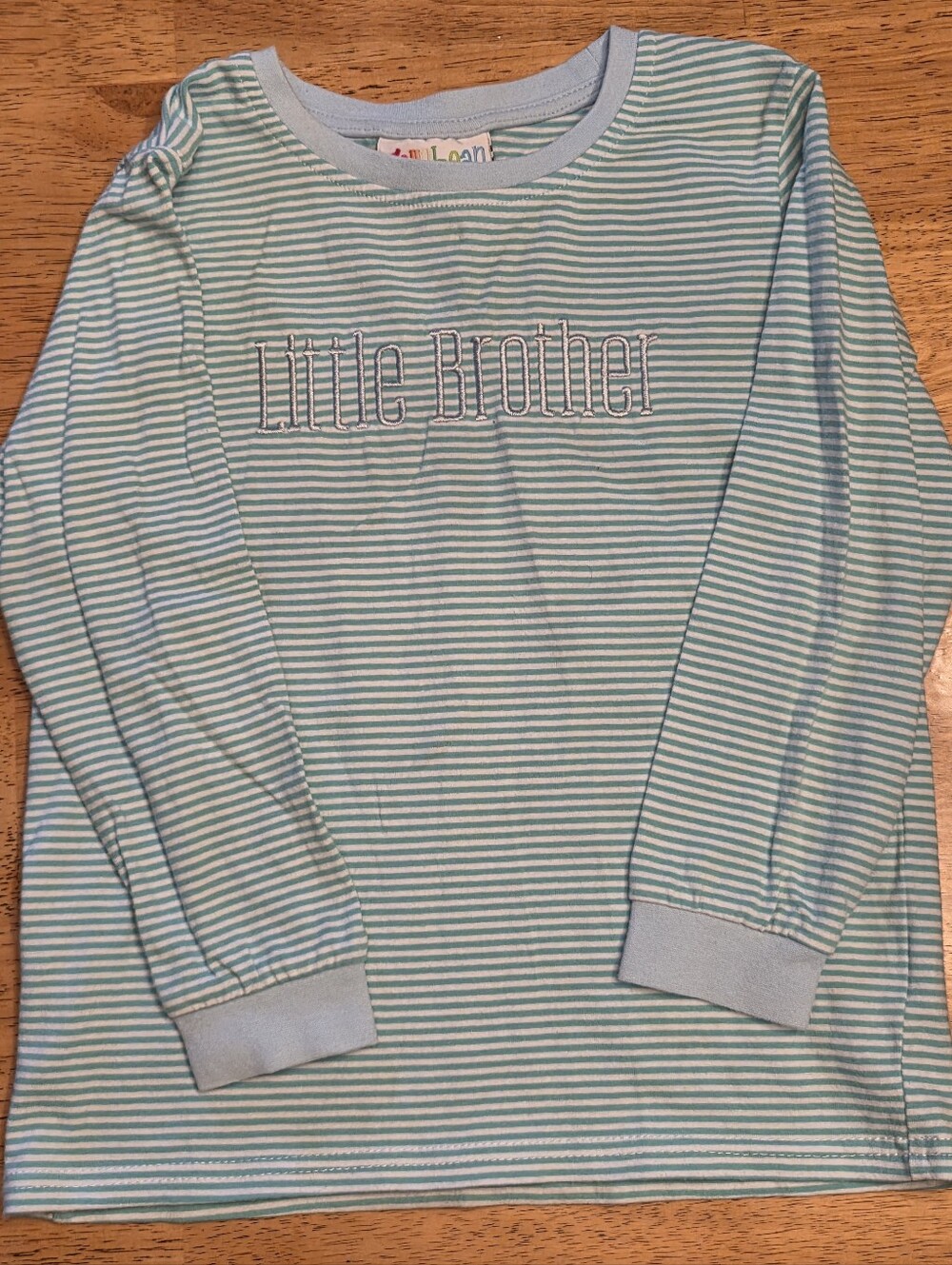Jelly Beans Light Blue & White Striped Long-Sleeve Tee